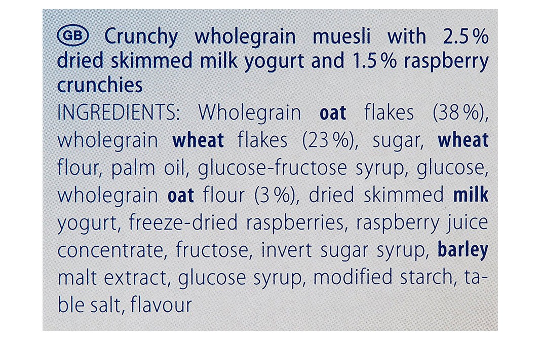 Kolln Muesli Crunchy Yogurt Raspberry & Oats, Knusper Joghurt Himbeer   Box  375 grams